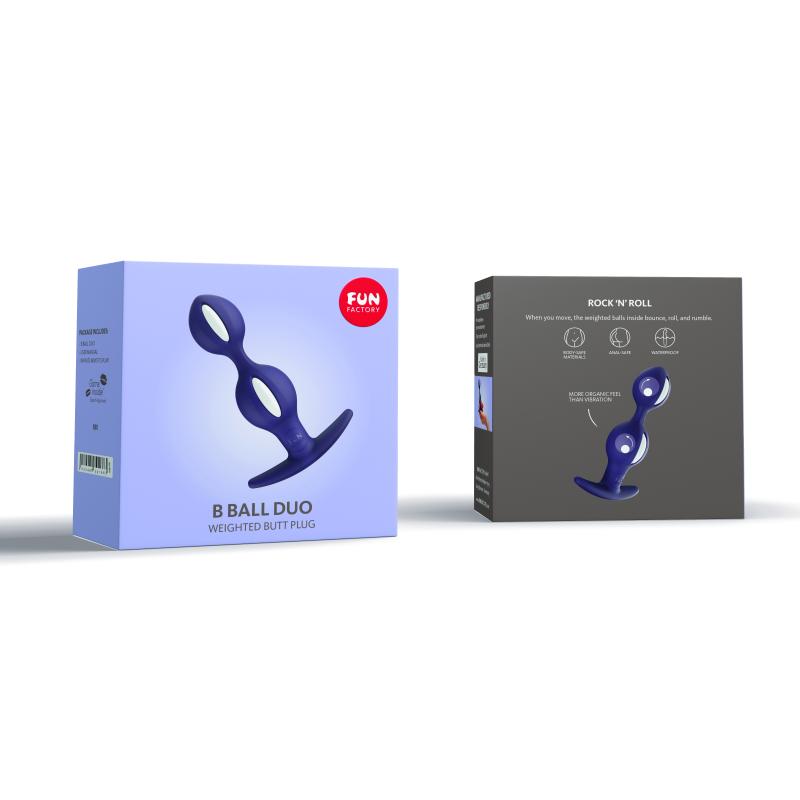 Fun Factory - B Balls Duo Anal Plug With Motion White Dark Violet 2
