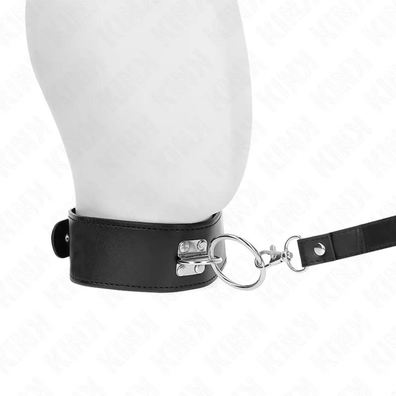 Kink - Studded Leash 116 Cm Collar With Leatherette Strap 50 X 5 Cm