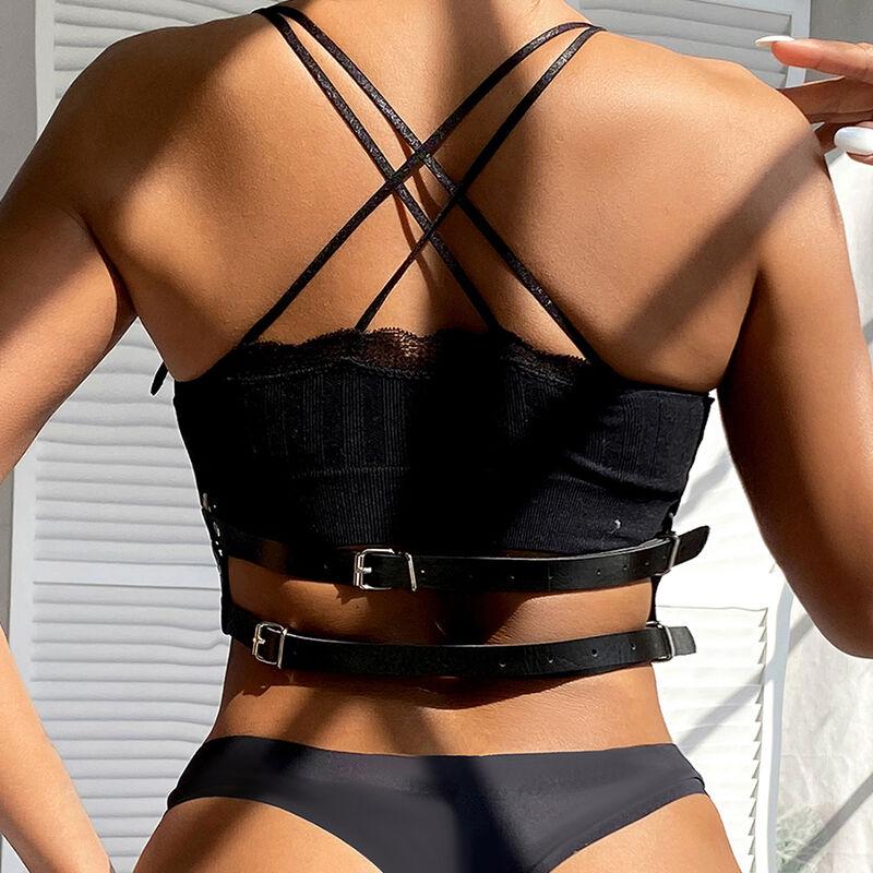 Subblime - Leather Ring Chest Harness Black One Size 10