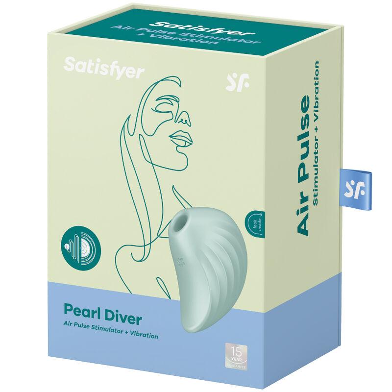 Satisfyer Pearl Diver Stimulator & Vibrator Green - Stimulátor Klitorisu