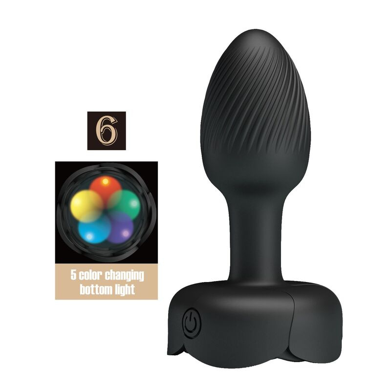 Pretty love - rechargeable vibrating anal plug 10 modes black 7