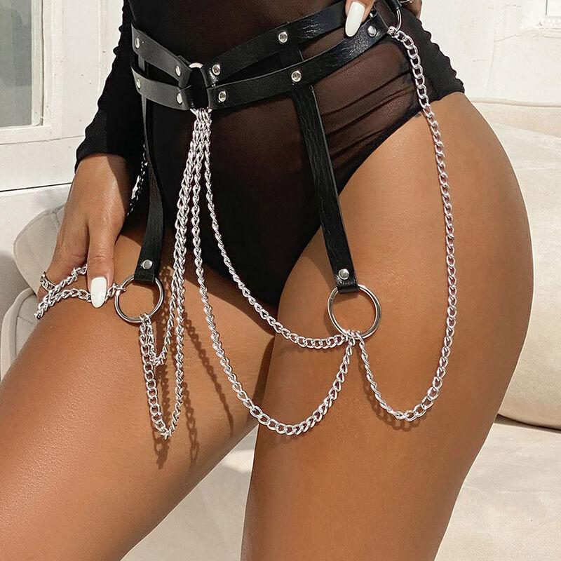 Subblime - Leather Ring Chainbelt Black One Size