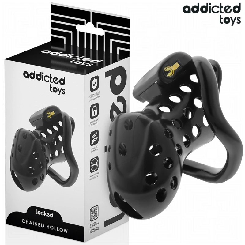 Addicted toys locked - chained hollow penis cage 10.5 cm