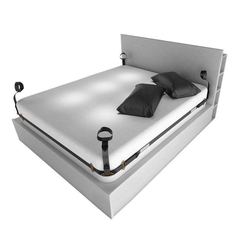 Lockink - Bdsm Adjustable Bed Restraint Kit Black 3