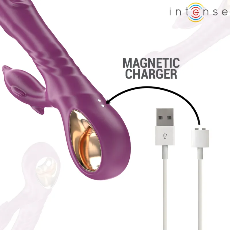 Intense - halle multifunction vibrator with dolphin stimulating tongue purple 5