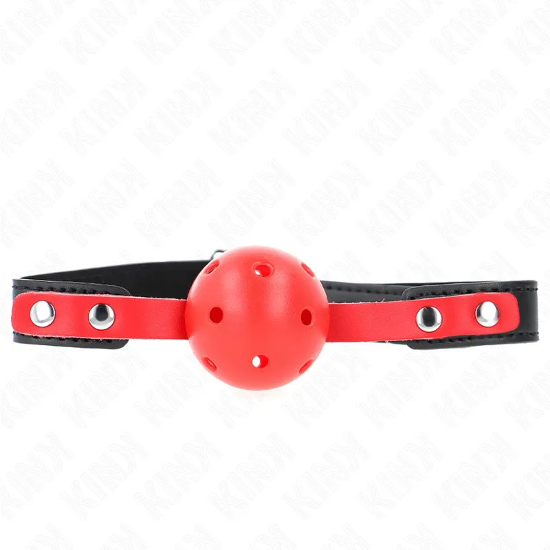 Kink - Red Hollow Hard Ball 4 Cm Gag Black Strap 60 X 2 Cm Adjustable 37-52 Cm 1