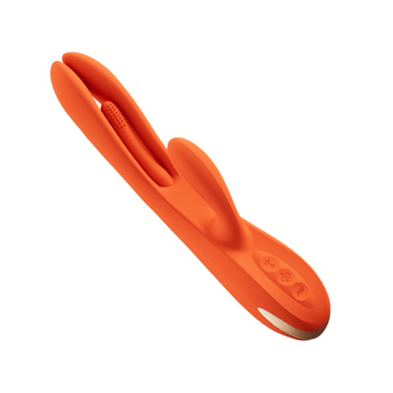 Honeyplaybox - Terri App-Controlled Kinky Finger Tapping Rabbit Vibrator Orange