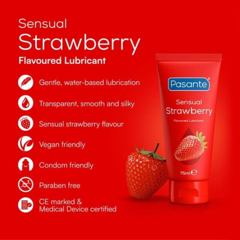 Pasante - lubrikant s príchuťou jahody 75 ml 3