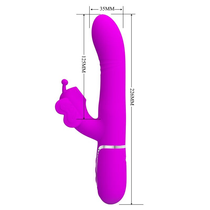 Pretty Love - Multifunction Rabbit Vibrator 4 In 1 Butterfly Fuchsia 6