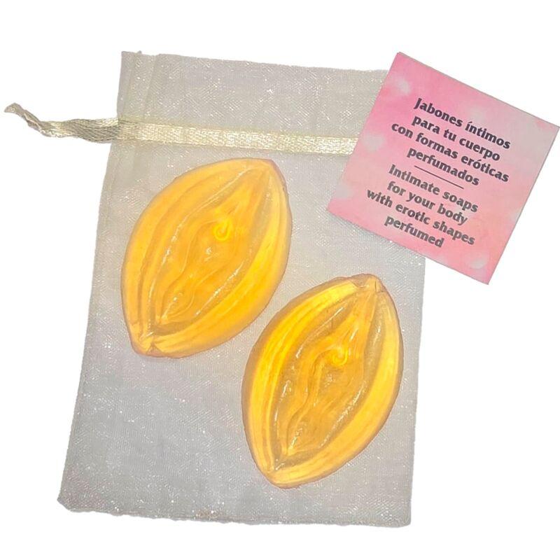 Diablo picante - 2 vagina shaped perfumed soaps yellow