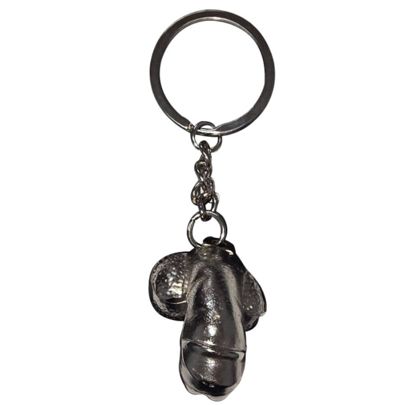 Diablo picante -silver metal keychain ​​shrinked penis