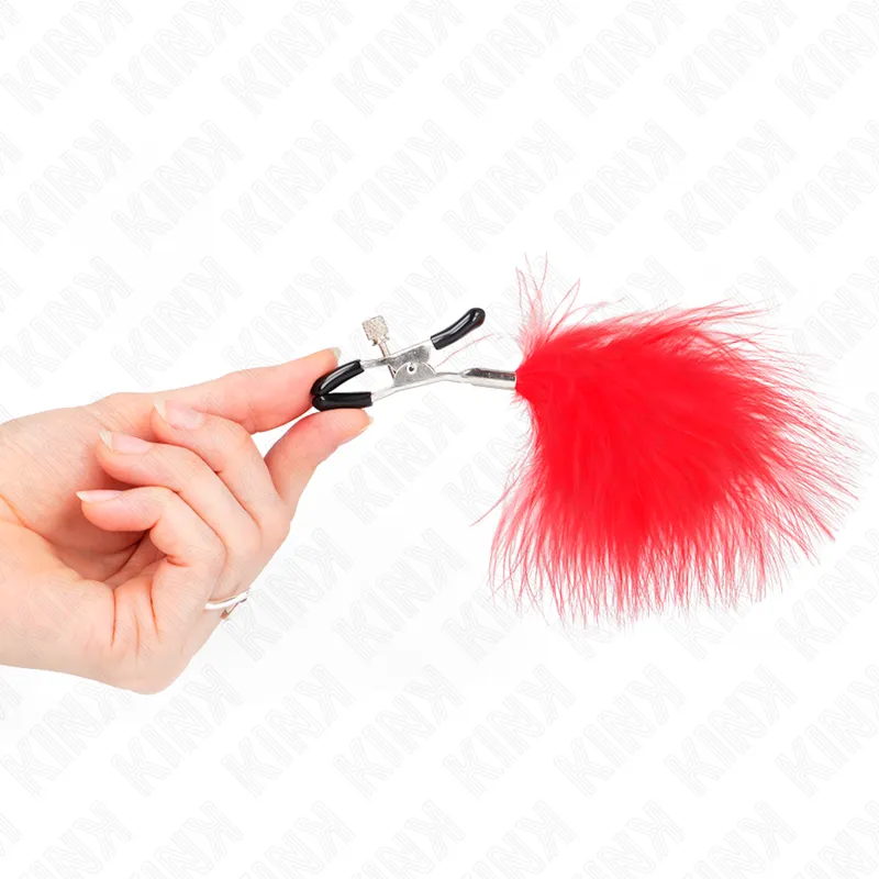 Kink - Feather Nipple Clamp Red 7 Cm