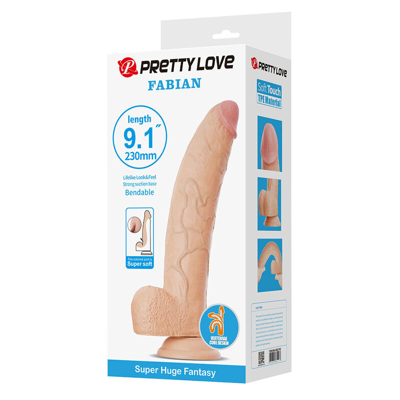 Pretty love - fabian flexible dildo with suction cup flesh 6