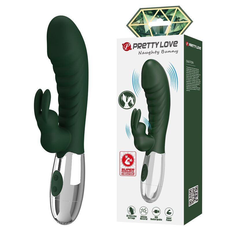 Pretty love - naughty bunny rabbit vibrator 30 functions usb rechargeable green