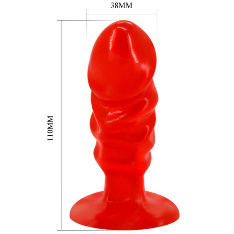 Baile Unisex Anal Plug With Suction Cup Red 2