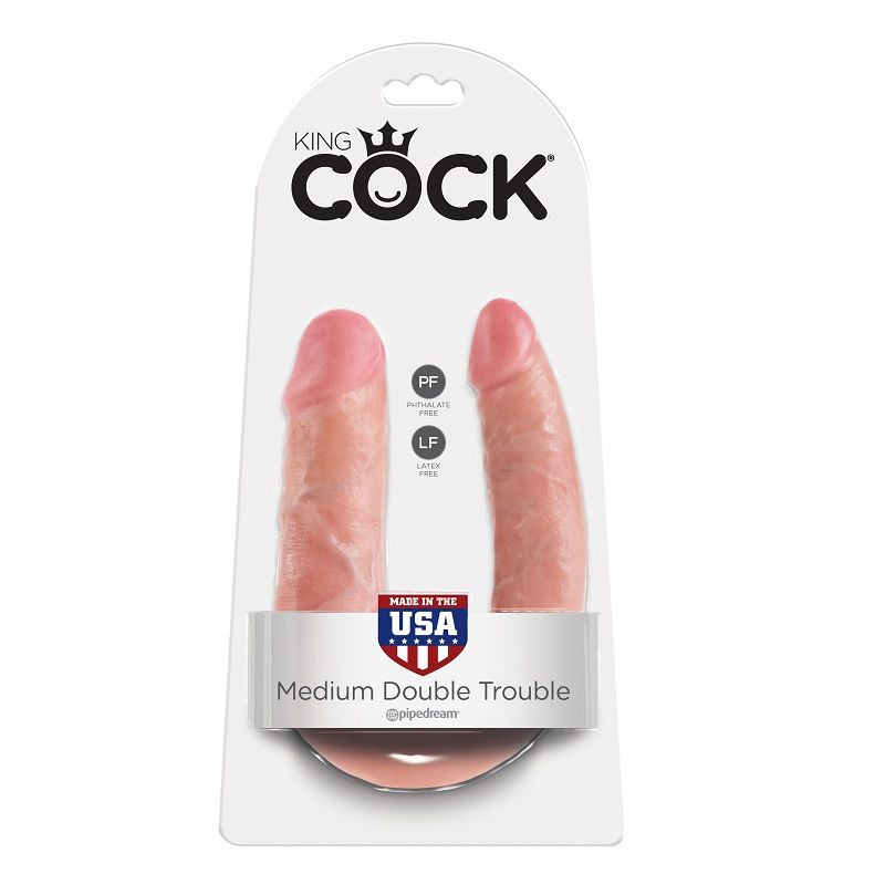 King cock - u-shaped medium double trouble flesh 13.9 cm