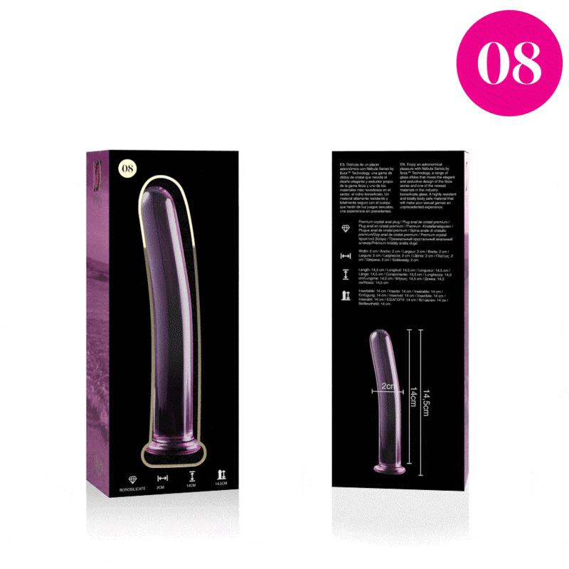 Nebula series by ibiza - model 8 dildo borosilicate glass pink 14.5 cm -o- 2 cm 3