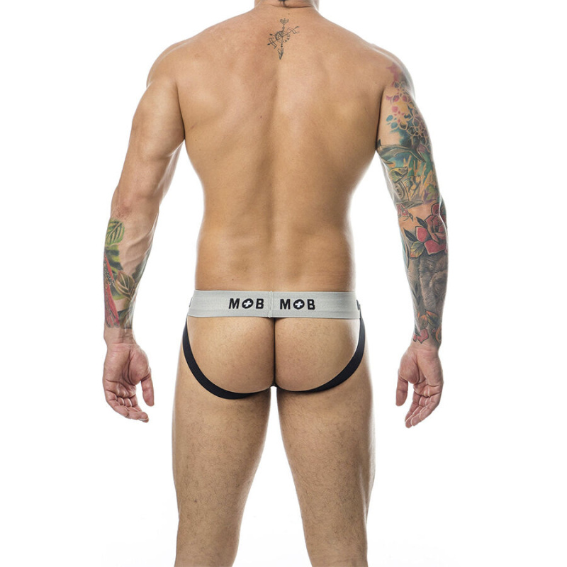 Mob - classic stripe white jock size l 5