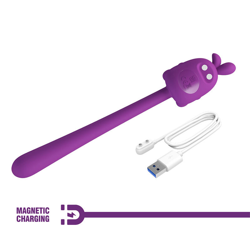 Pretty love - cute bunny flirting stick flexible vibrator usb rechargeable purple 5