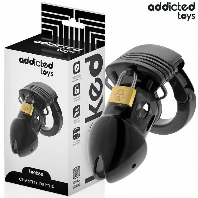 Addicted toys locked - chastity depths penis cage 7.5 cm