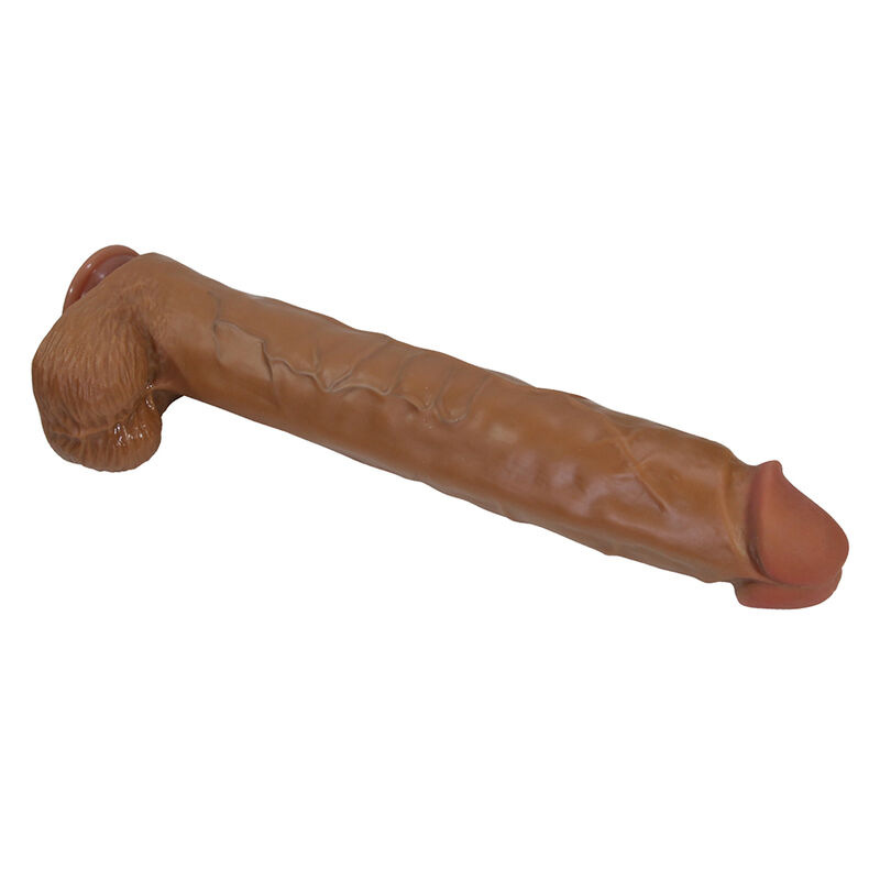 Pretty love - pat realistic flexible dildo with suction cup 40 cm -Ø- 6 cm brown 2