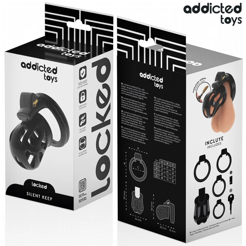 Addicted toys locked - silent keep penis cage 7.5 cm 5
