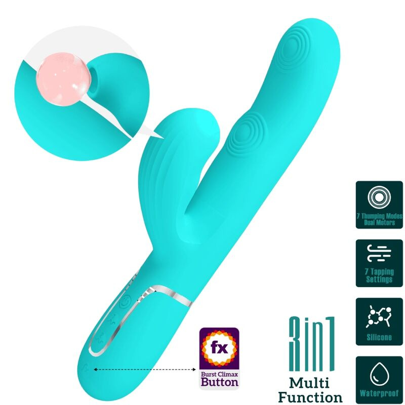 Pretty love - perlita multifunction 3 in 1 g-spot vibrator aqua green 9