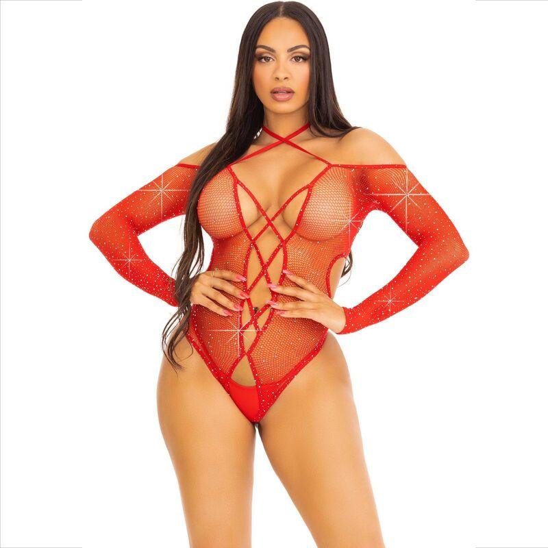Leg Avenue - Body Crothless With Gloss Red
