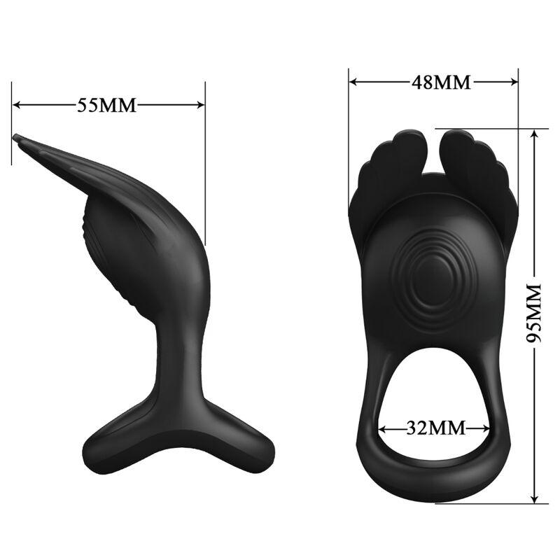Pretty Love - Vibrant Penis Ring 7 Vibrations Black Silicone 5