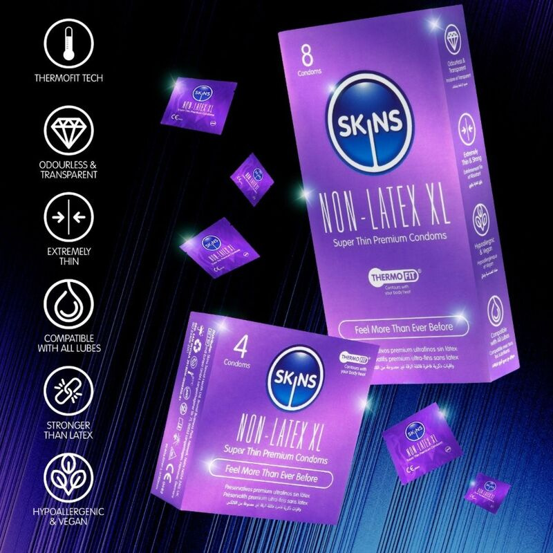 Skins - latex-free condoms xl pack of 4 2