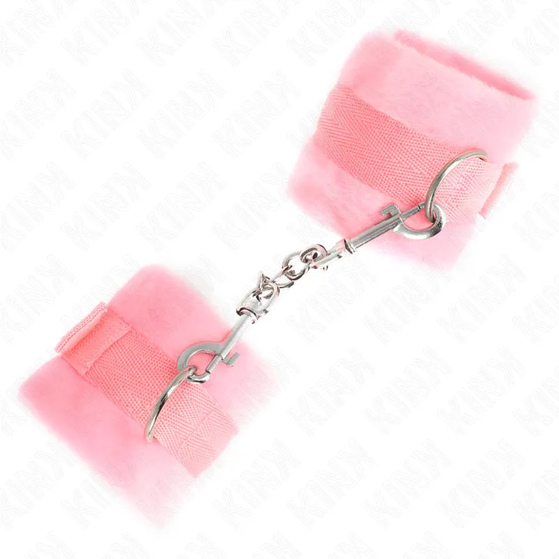 Kink - Beginner Fur Hand Cuffs Pink 30 X 7 Cm