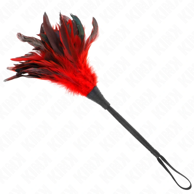 Kink - red maids horn shaped tickle chicken feathers 36 cm 3