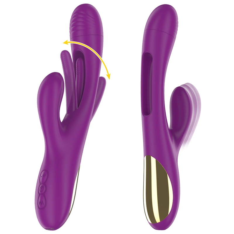 Intense - apolo rechargeable multifunction vibrator 7 vibrations with swinging motion purple 1