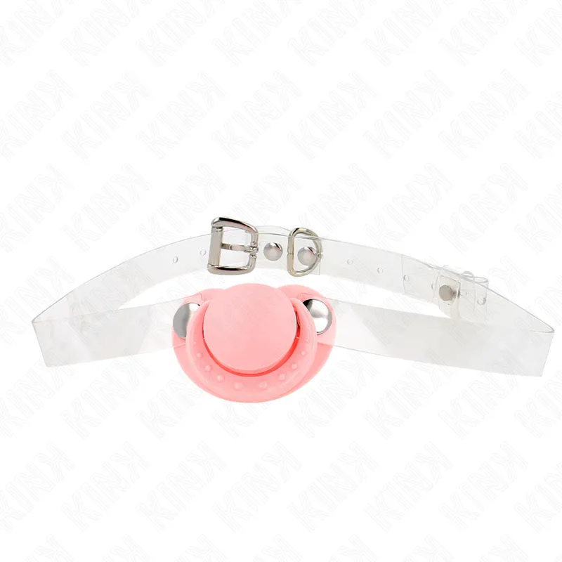 Kink - Pink Pacifier Shaped Gag 5.5 X 4 Cm Adjustable 43-60 Cm