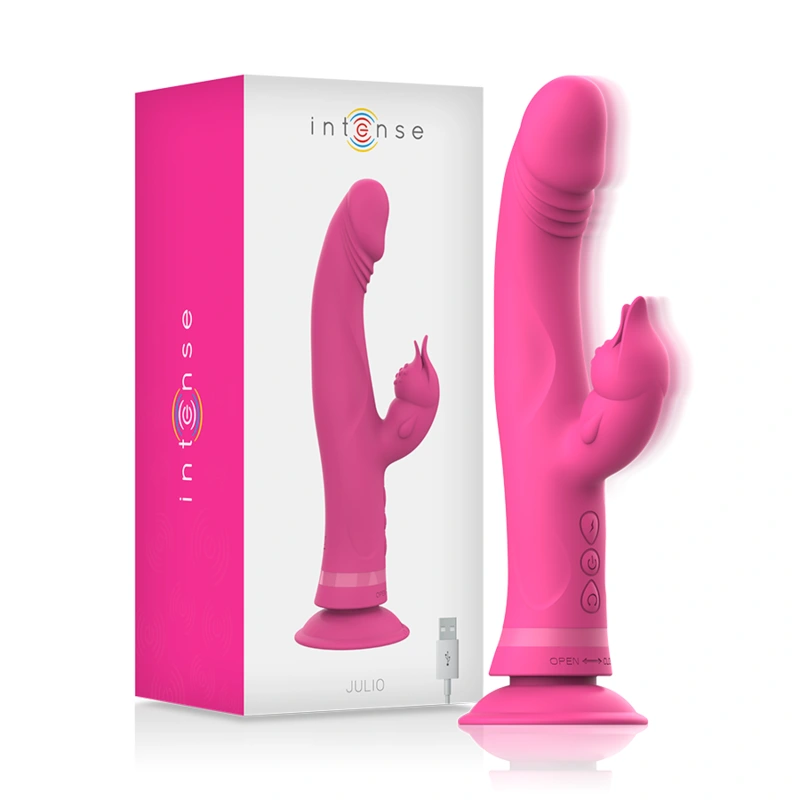 Intense - julio rabbit vibrator pink silicone