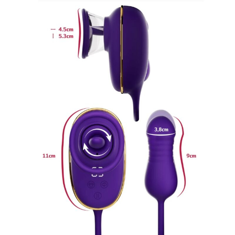 She.e.o - clitoral suction tool with licking effect and purple anal stimulator 3