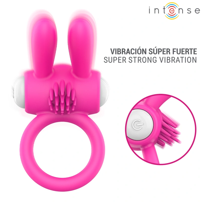 Intense - hopps vibrating penis ring with clitoral stimulation pink 2