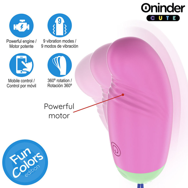 Oninder cute - love pleasure vibro-rotating egg 360 silicone - free worldwide app 5