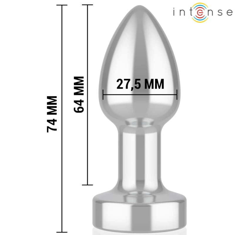 Intense - anal plug 10 vibrations metal with remote control s 2