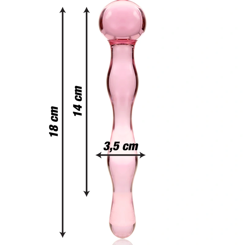 Nebula series by ibiza - model 13 dildo borosilicate glass pink 18 cm -o- 3.5 cm 2
