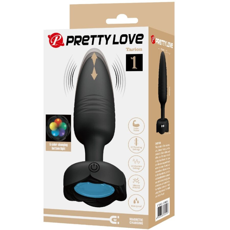 Pretty love - tarion anal plug with led light black 12.5 cm 8