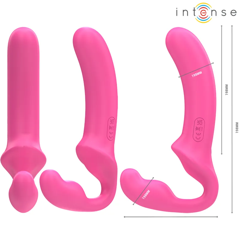 Intense - amy double vibrator 20 cm pink remote control 4