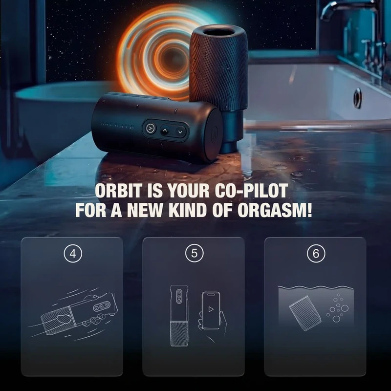 Arcwave - orbit 360° rotating male masturbator with app control black 8