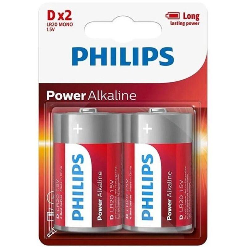 Philips - power alkaline battery d lr20 blister*2