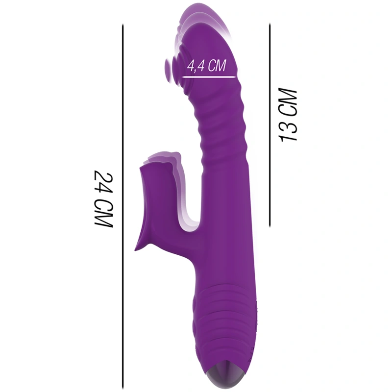 Intense - iggy multifunction rechargeable vibrator up & down with clitoral stimulator purple 2