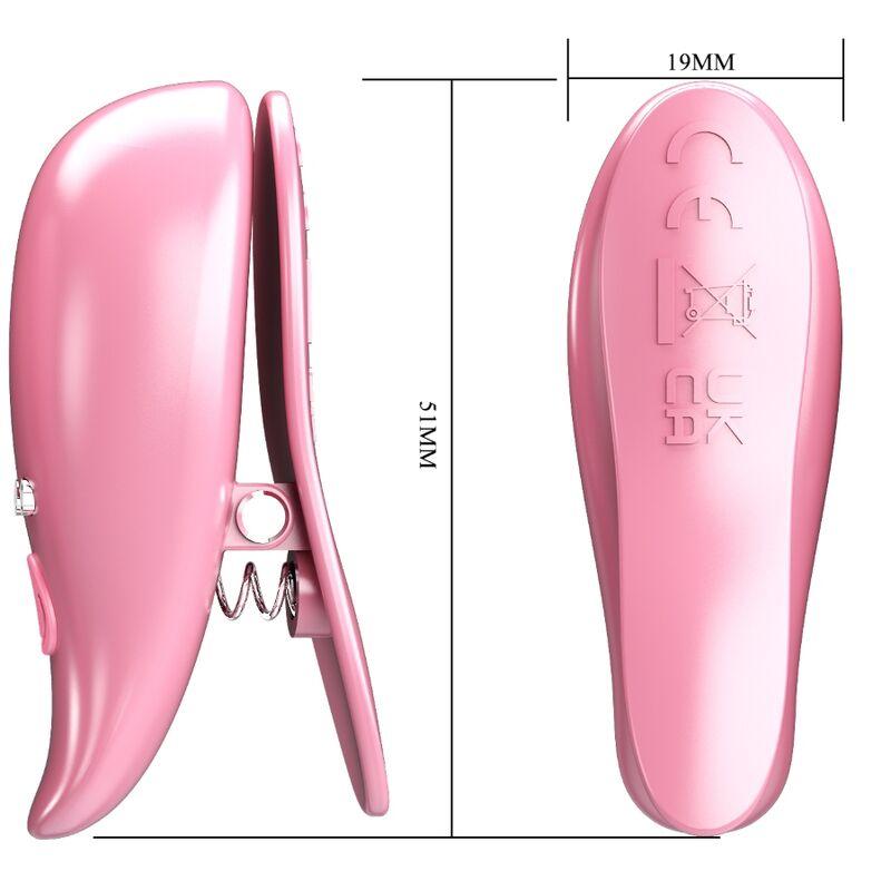 Pretty Love - Leaf Vibrating Nipple Clamps Pink 5