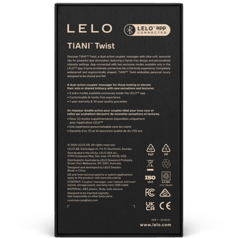 Lelo - tiani twist couples vibrator lavender 3