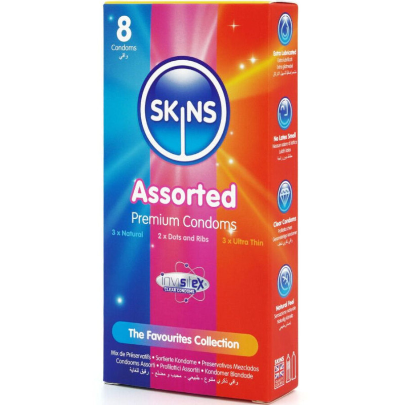 Skins - assorted premium condoms pack 8 1