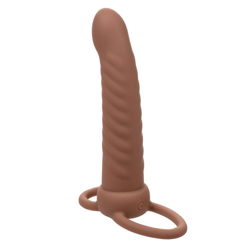 Calexotics - Maxx Ribbed Dual Penetrator 10 Vibrations Brown