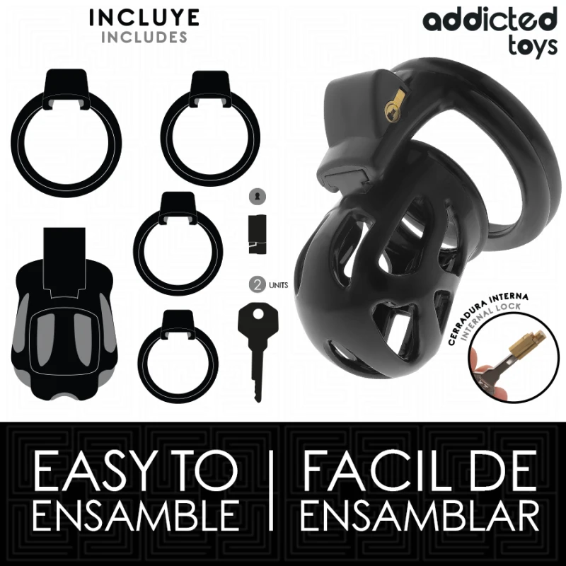 Addicted toys locked - silent keep penis cage 7.5 cm 3